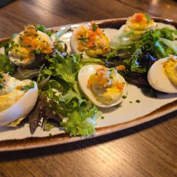 Bentztown signature dishes Classic Deviled EggsBentztown BltBrown Butter Scallops